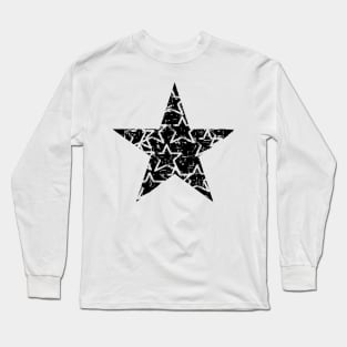 Distressed Black Stars Long Sleeve T-Shirt